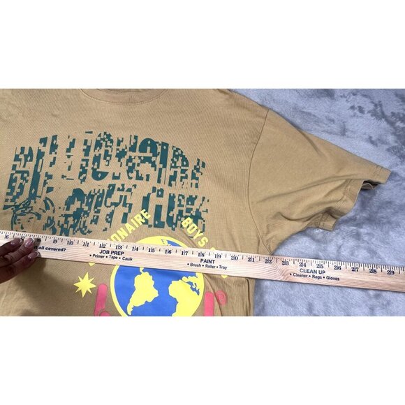 Billionaire Boys Club XL Graphic T-Shirt Earth Hands 100% Cotton Tan Vintage - Picture 5 of 7
